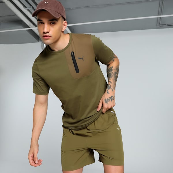 Front view of PUMA Men's Crew, showcasing its relaxed fit, modern design, and iconic logo for a casual and stylish look.