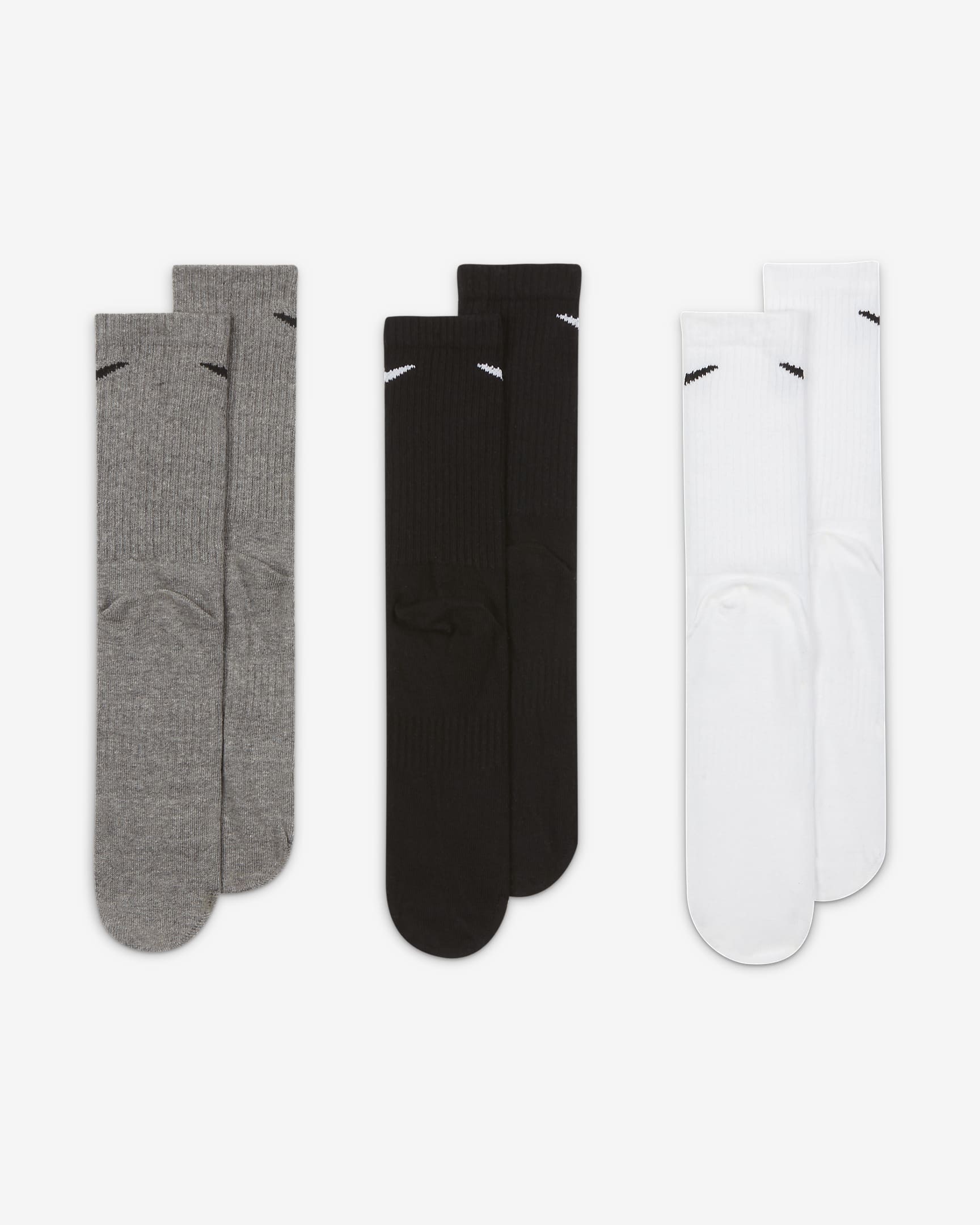 NIKE U NK EVERYDAY LTWT CREW 3PR Men's Socks-SX7676-964