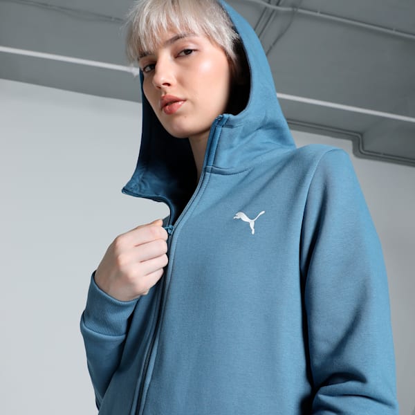 Puma ESS Hooded FZ Jacket Blue Horizon Women's Jacket-68451924