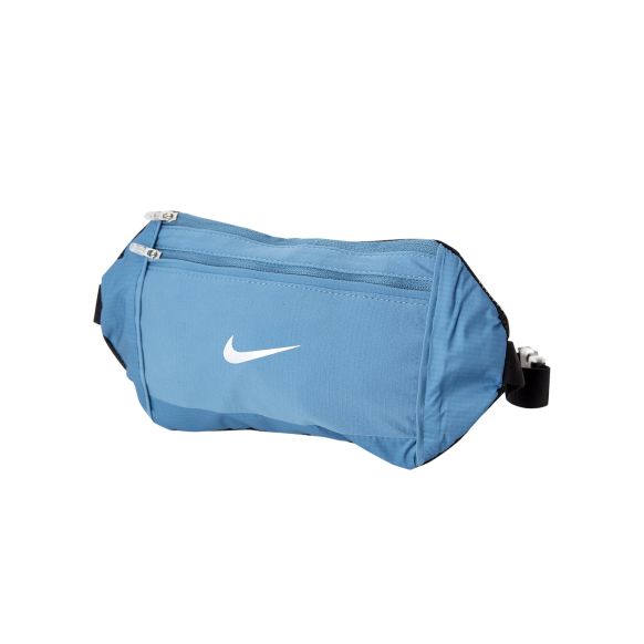 The image features a unisex Nike waist pack with a sleek design, adjustable strap, and ample storage compartments for essentials.