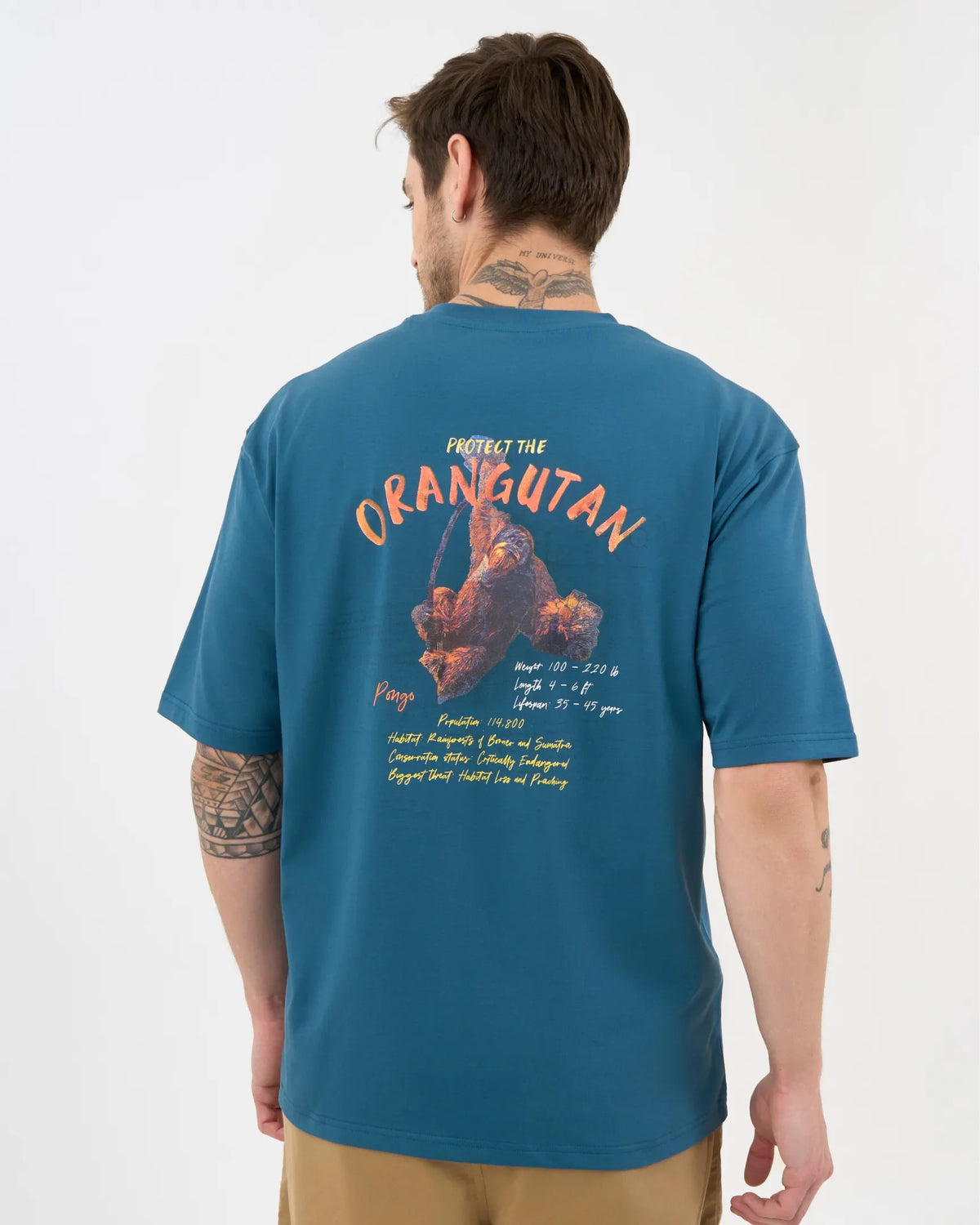 DCYPHR DISCOVERY Men's Orangutan Graphic Tee - Night Lagoon