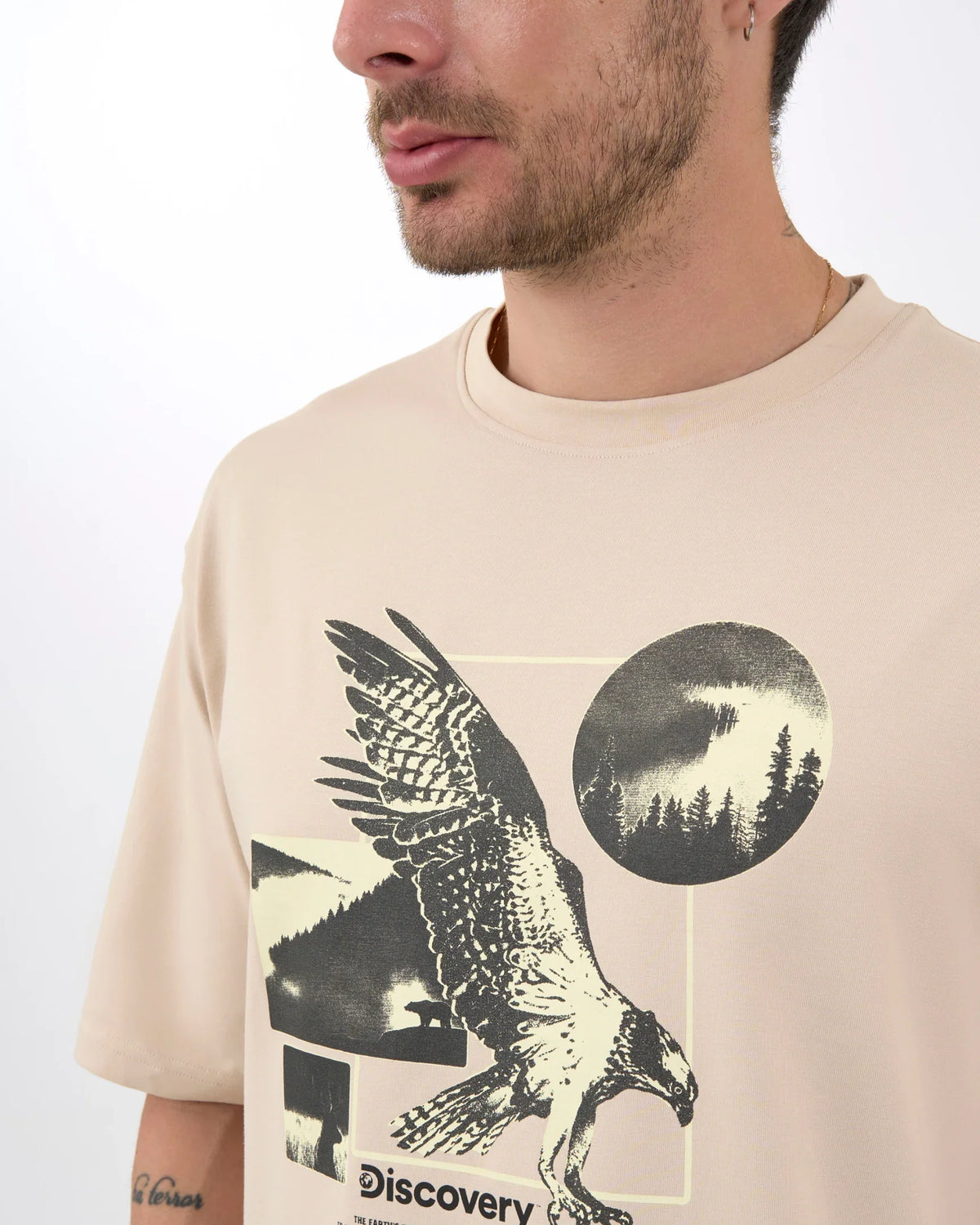 DCYPHR DISCOVERY Men's World Explorer Graphic Tee-Ivory Mist