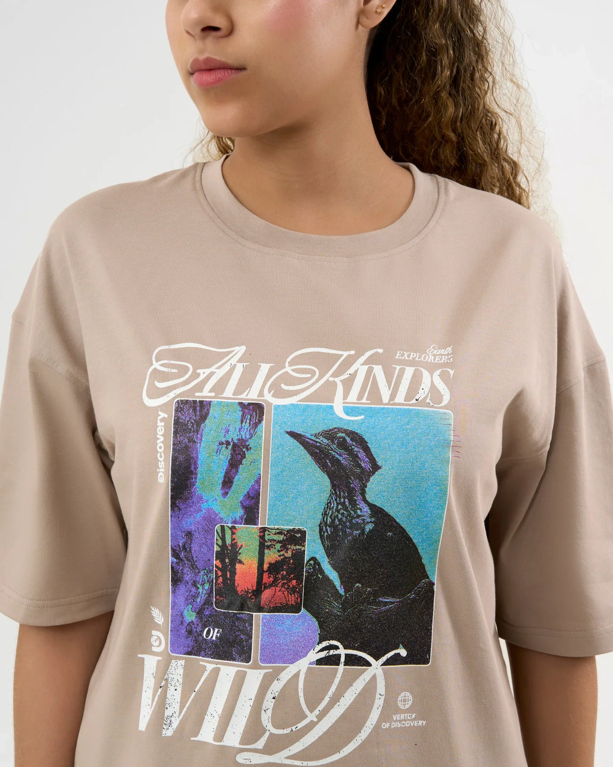 DCYPHR DISCOVERY Women's All Kinds Wild Graphic Tee-Dune Earth