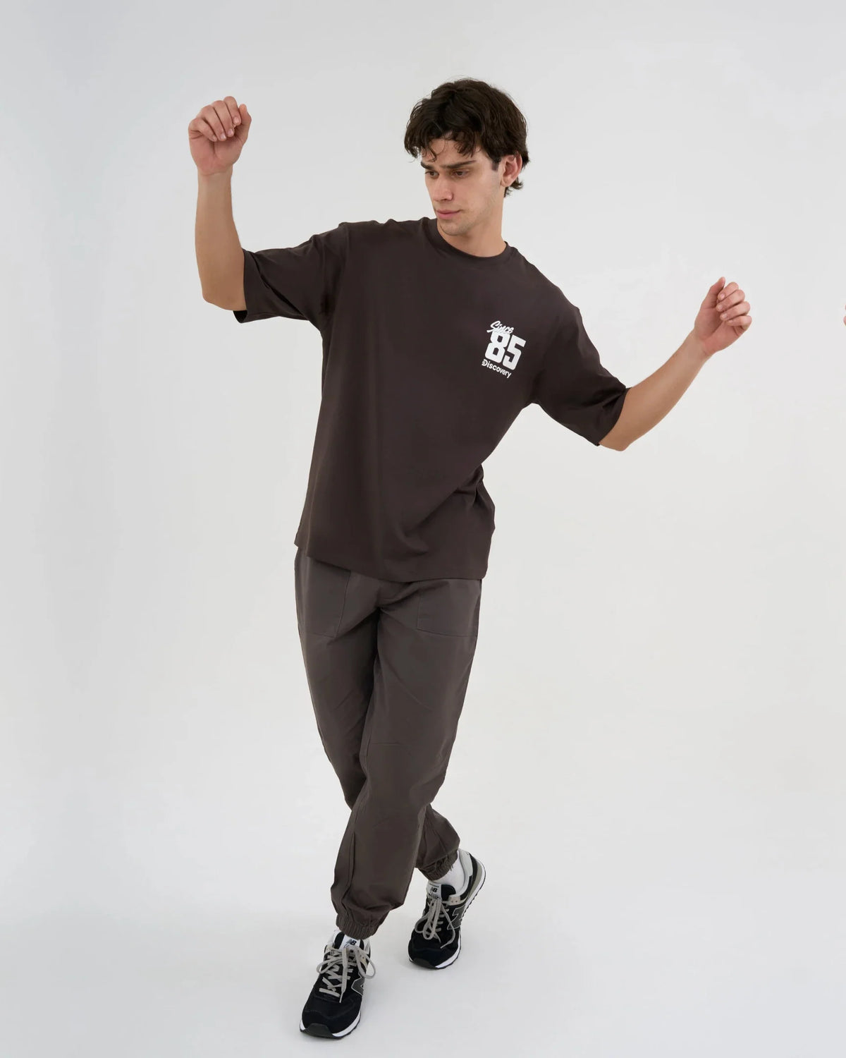 DCYPHR DISCOVERY Men's 1985 Graphic Tee-Truffle