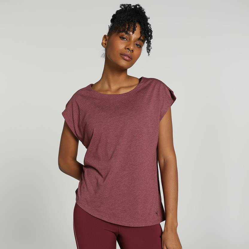 Front view of PUMA Women's Training Crew, showcasing the soft fabric, relaxed fit, ribbed cuffs, and signature PUMA logo, ideal for both workouts and casual wear.