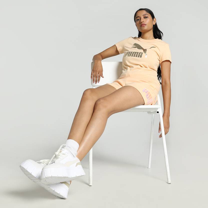 Puma CLASSICS Shiny Logo Tee (S) Women's T-Shirt-62836645