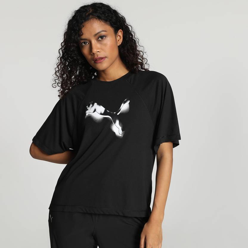 Front view of PUMA Women's Crew, showcasing the relaxed fit, soft fabric, and signature PUMA logo for a stylish and comfortable casual look.