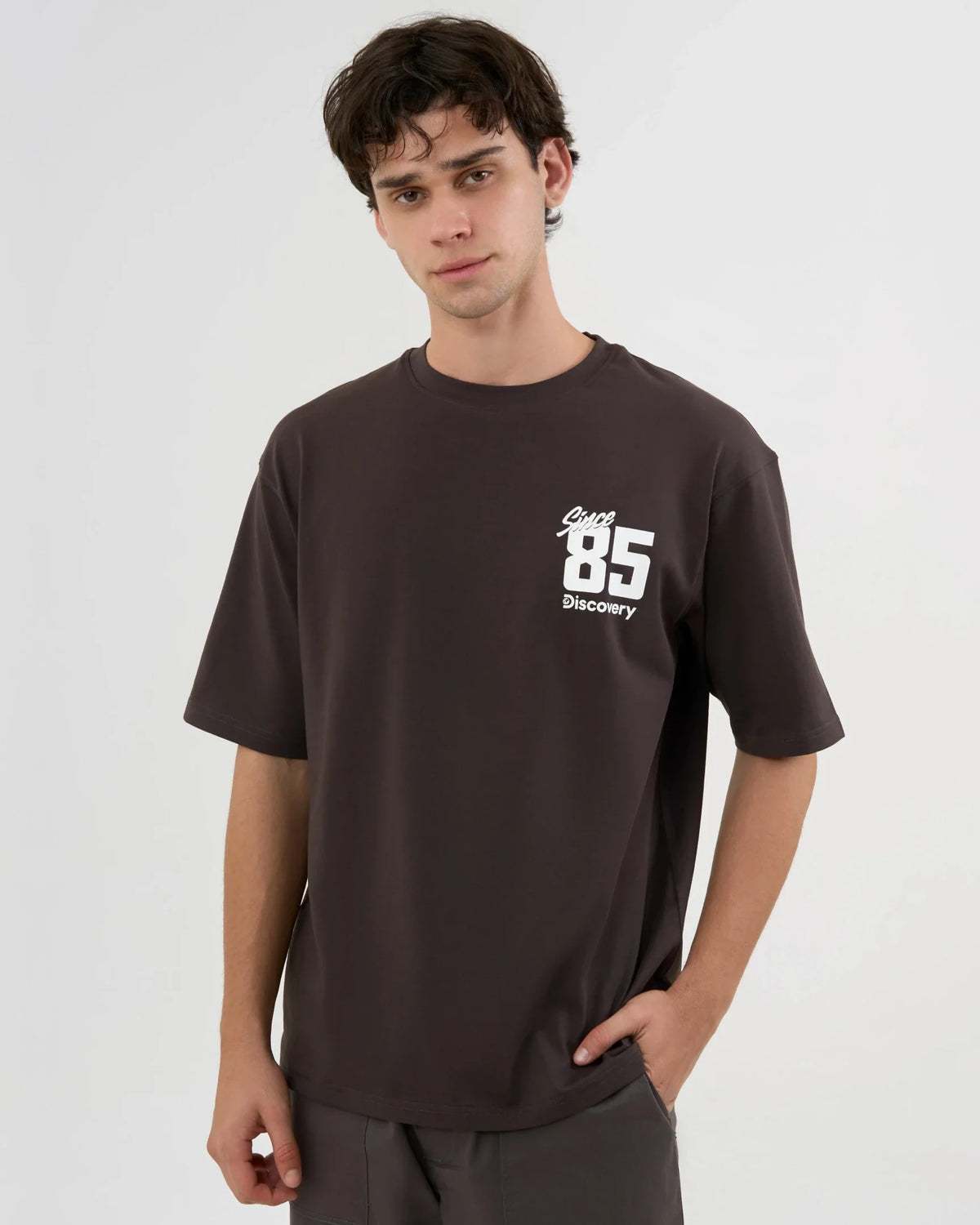 DCYPHR DISCOVERY Men's 1985 Graphic Tee-Truffle