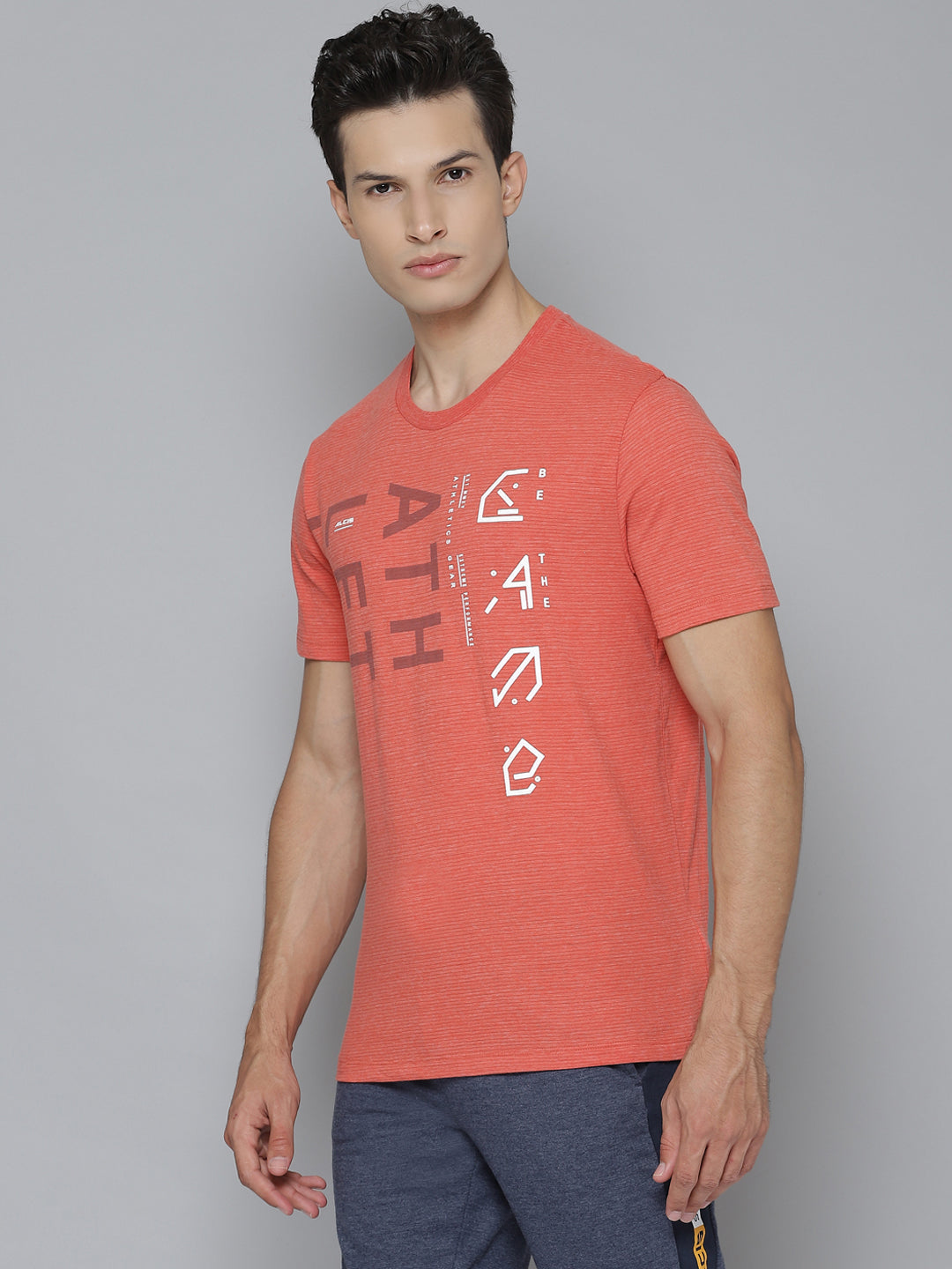 Alcis Men's Printed Orange Tshirts-MAA20C602610