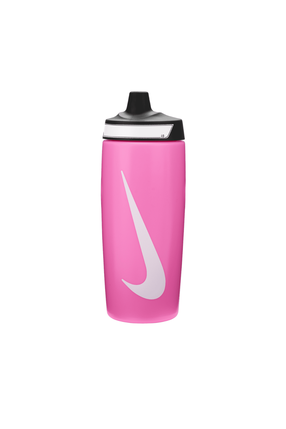 The image shows a sleek, unisex Nike soft plastic sipper with a spill-proof lid, featuring a lightweight design and the Nike logo.