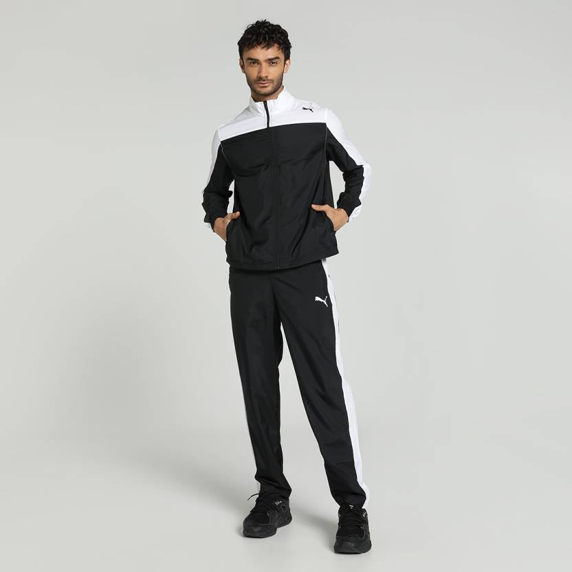 Full view of PUMA Men's Winter Tracksuit, showcasing the jacket and matching pants with signature PUMA branding, perfect for active winter wear.