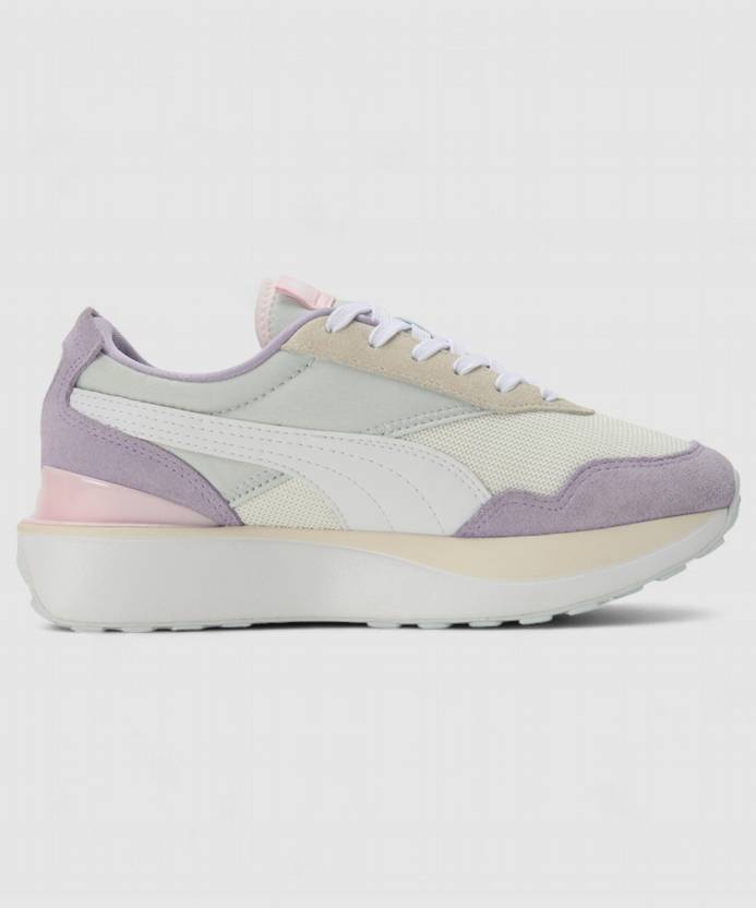 Side view of PUMA Women's Lifestyle Lace-Up Sneakers, showcasing the sleek design, breathable upper, cushioned insole, and iconic PUMA logo, designed for comfort and style in everyday wear.