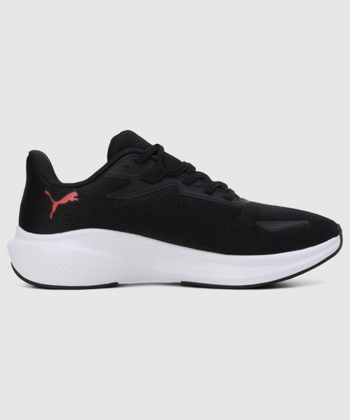 Side view of PUMA Men's Running Lace-Up Sneakers, showcasing the breathable upper, cushioned midsole, durable outsole, and iconic PUMA logo, designed for comfort and performance in running.