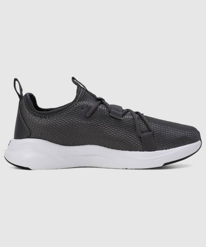 Side view of PUMA Men's Running Lace-Up Sneakers, showcasing the breathable upper, cushioned midsole, durable outsole, and iconic PUMA logo, designed for comfort and performance in running.