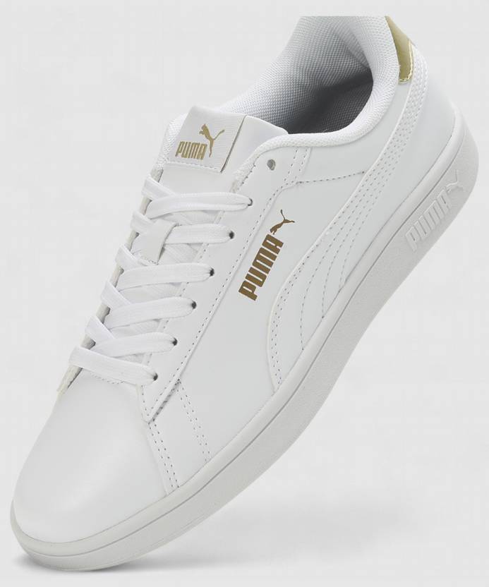 Puma SMASH WNS V1 PUMA White-Metallic Go Women's Lifestyle Shoes-39564201