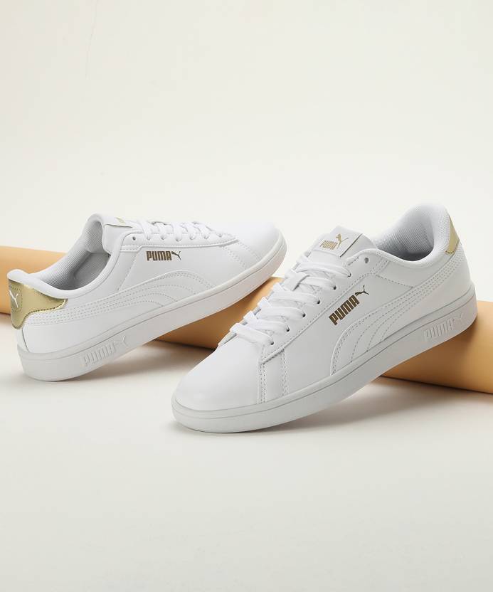 Side view of PUMA Women's Lifestyle Lace-Up Sneakers, showcasing the sleek design, breathable upper, cushioned insole, and iconic PUMA logo, designed for comfort and style in everyday wear.