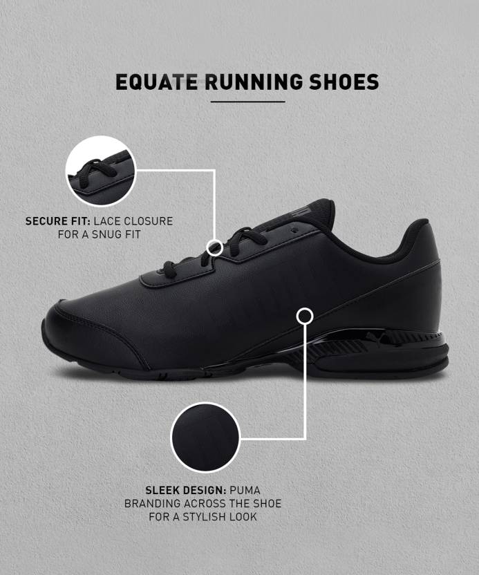 Side view of PUMA Men's Running Lace-Up Sneakers, showcasing the breathable upper, cushioned midsole, durable outsole, and iconic PUMA logo, designed for comfort and performance in running.