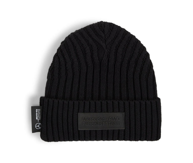 Front view of PUMA Men's Beanie Cap, highlighting the soft fabric, snug fit, and iconic PUMA logo, designed to keep you warm and stylish in colder weather.