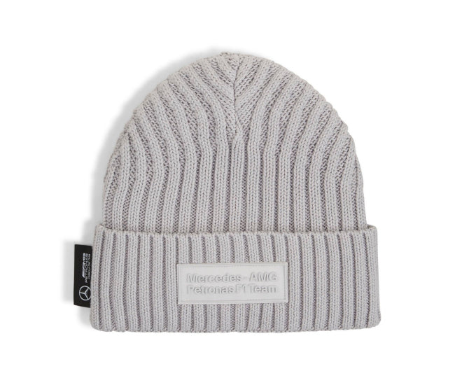 Front view of PUMA Men's Beanie Cap, highlighting the soft fabric, snug fit, and iconic PUMA logo, designed to keep you warm and stylish in colder weather.