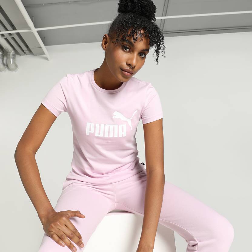 Front view of PUMA Women's Crew, showcasing the relaxed fit, soft fabric, and signature PUMA logo for a stylish and comfortable casual look.