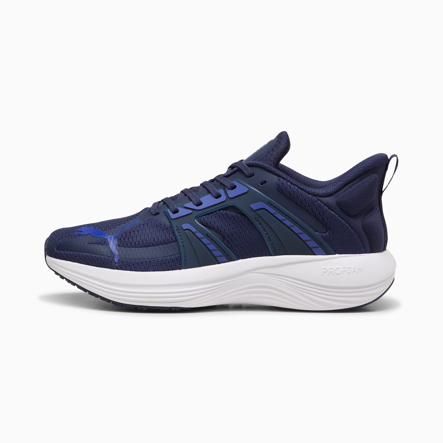 Side view of PUMA Men's Lifestyle Lace-Up Sneakers, showcasing the sleek design, breathable upper, cushioned insole, and iconic PUMA logo, designed for comfort and style in everyday wear.