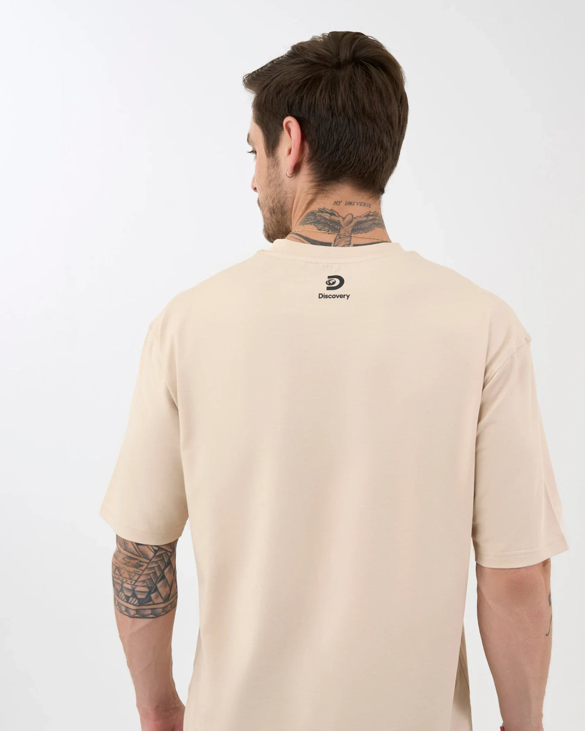 DCYPHR DISCOVERY Men's World Explorer Graphic Tee-Ivory Mist