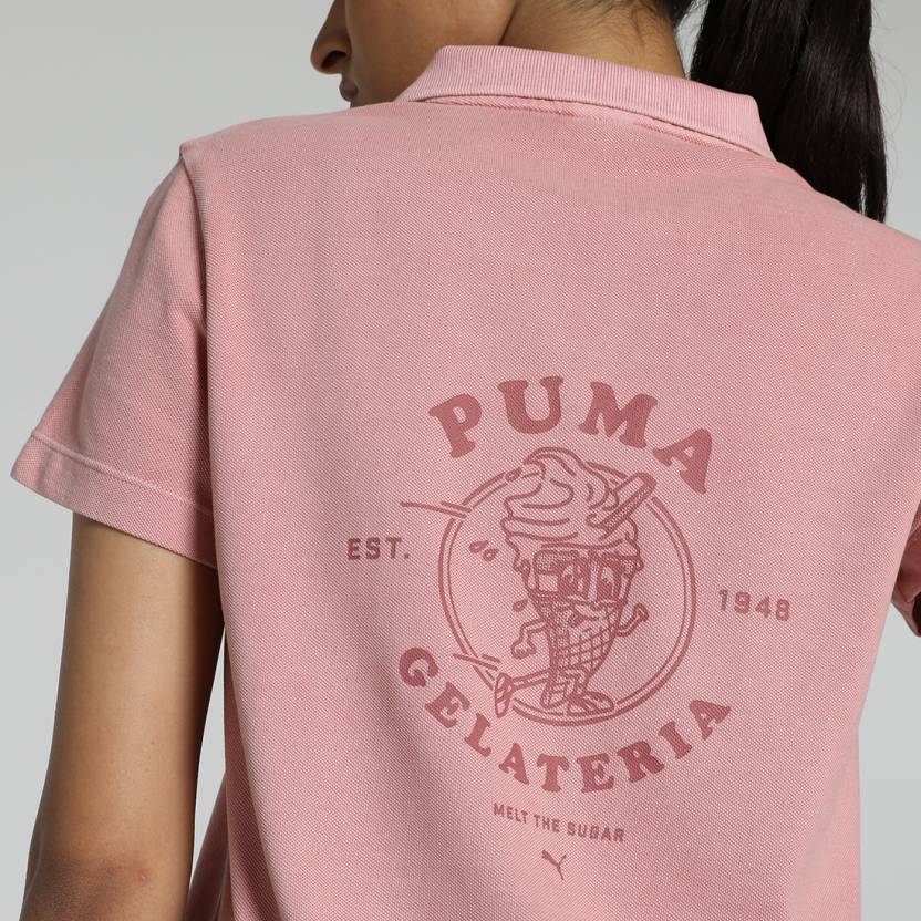 Puma Classics Graphic Polo W Rose Quartz Women's T-Shirts-68104247