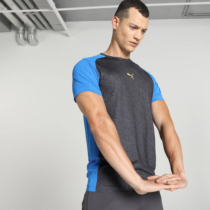 Front view of PUMA Men's Training Crew, showcasing the comfortable fit, moisture-wicking fabric, and iconic PUMA logo, designed for training and active wear.