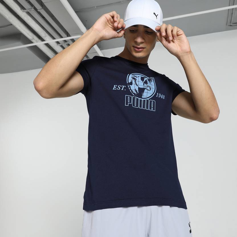 Front view of PUMA Men's Crew, showcasing its relaxed fit, modern design, and iconic logo for a casual and stylish look.