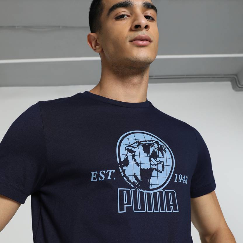 Puma ESS Graphic Tee PUMA Navy Men's T-Shirts